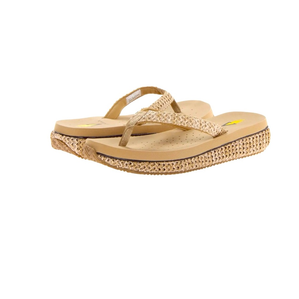 Volatile Palau tan thong braided texture sandal. Womens Size 8